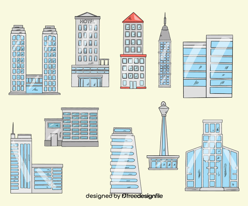 City tower buildings vector