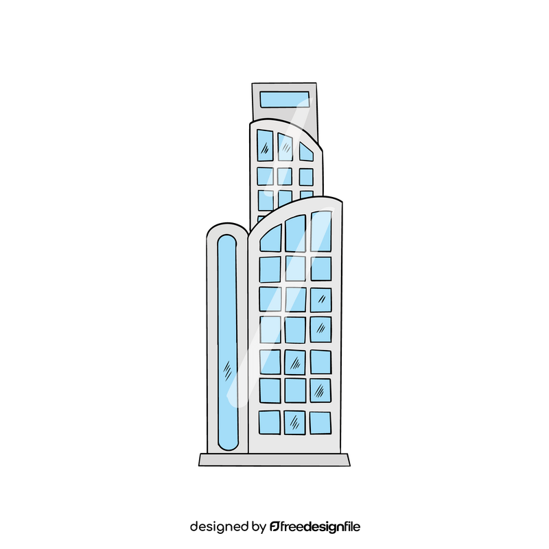 Glass skyscraper buildings clipart