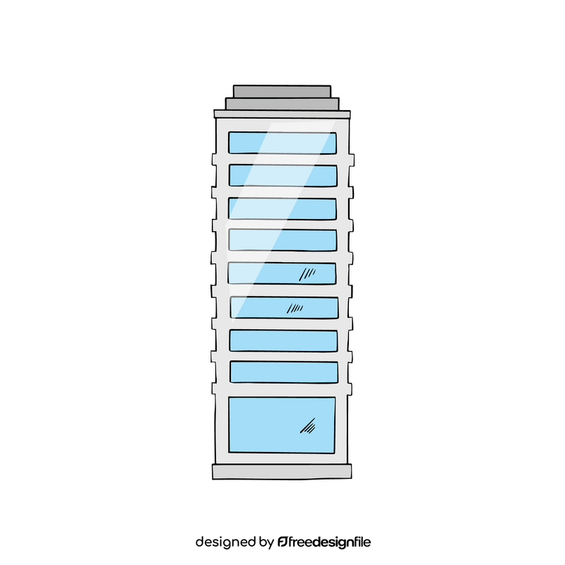 Glass skyscraper cartoon clipart