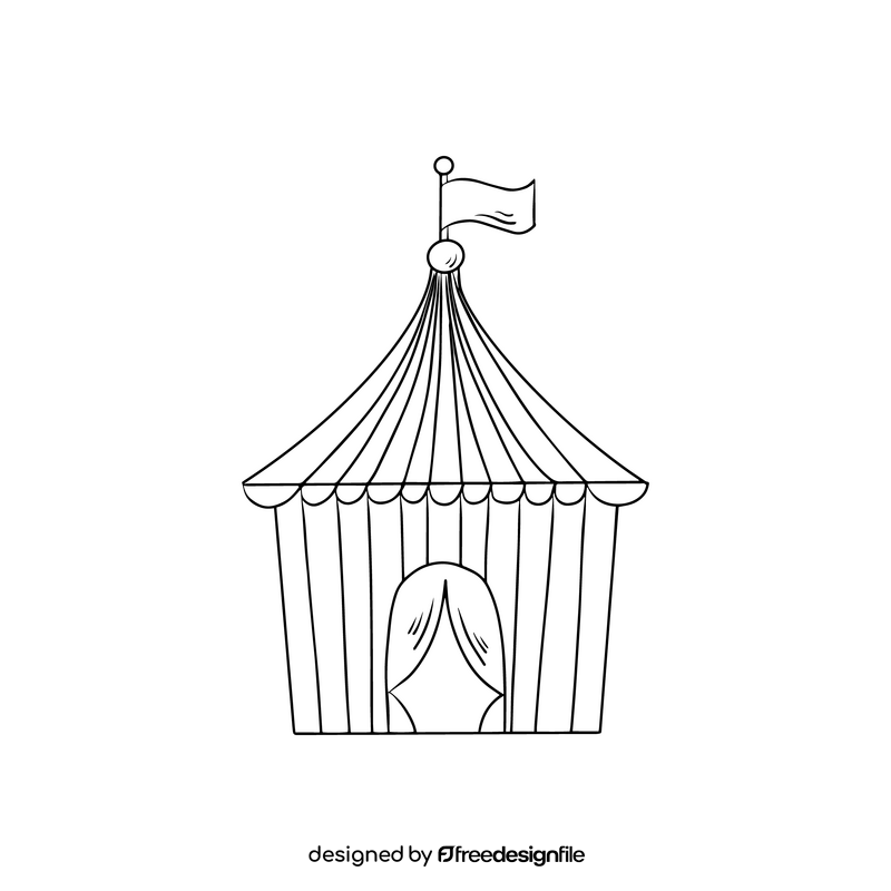 Circus tent black and white clipart