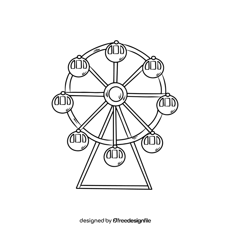 Ferris wheel black and white clipart