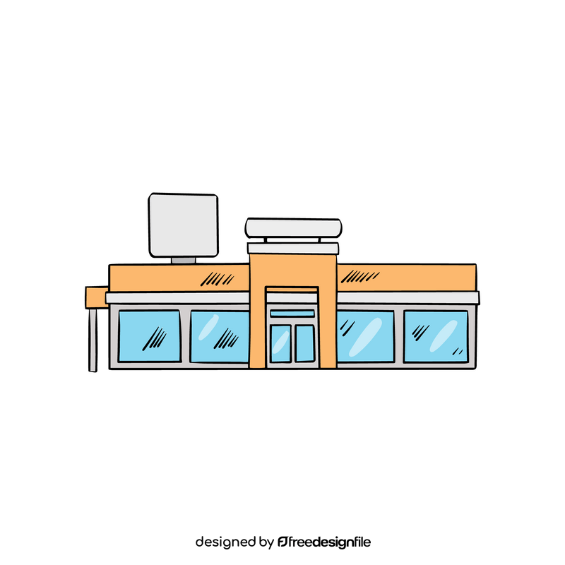 Shop building cartoon clipart