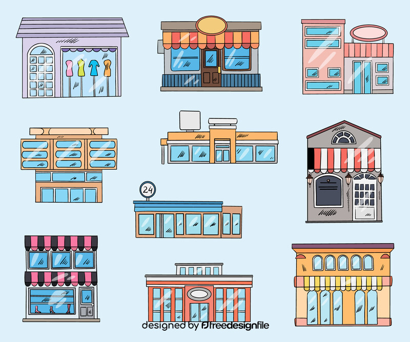 Store shop illustration, supermarket cartoon vector