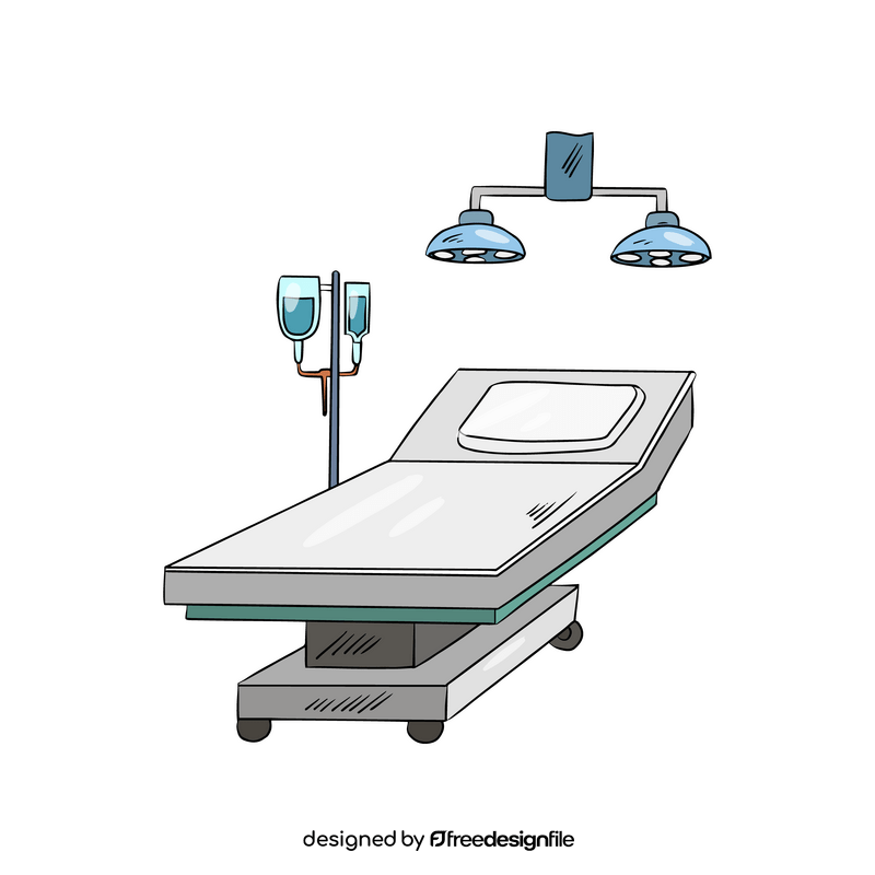 Hospital operating table drawing clipart