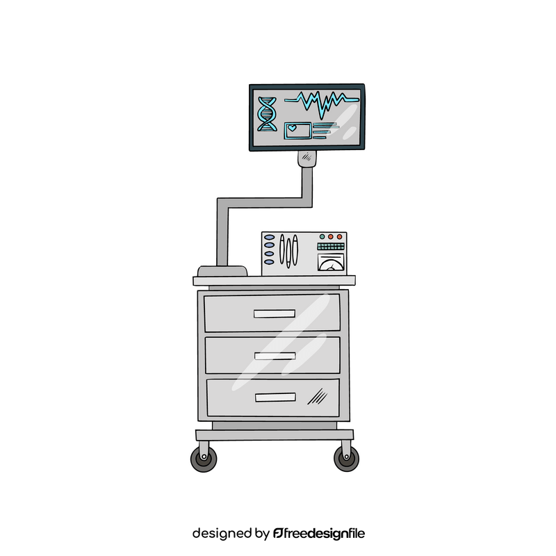 Hospital heart monitor cartoon clipart