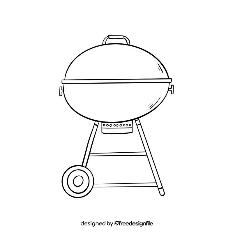 BBQ Barbecue Grill black and white clipart