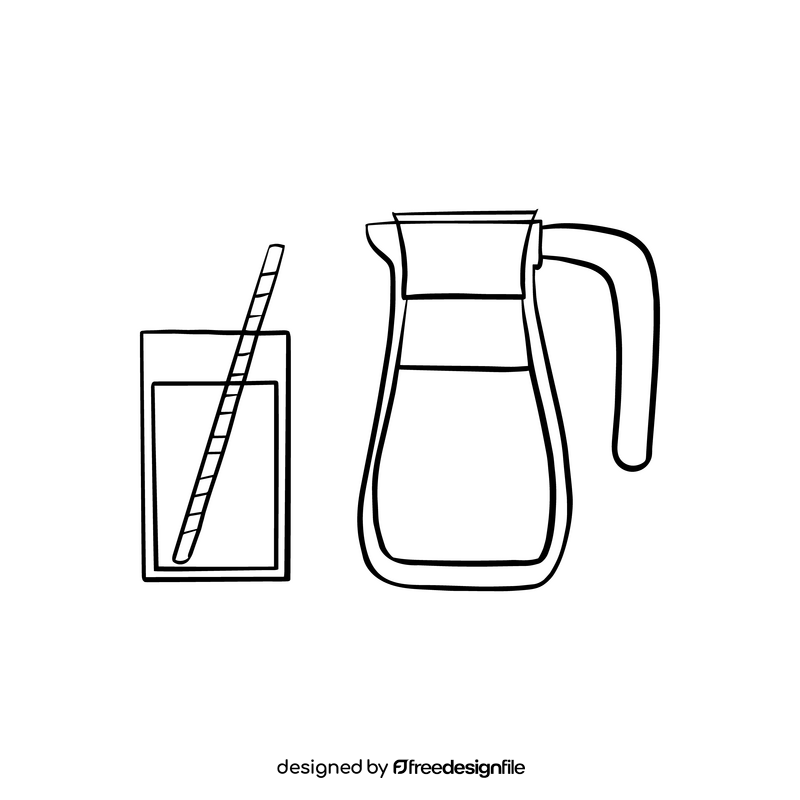 Juice cartoon black and white clipart