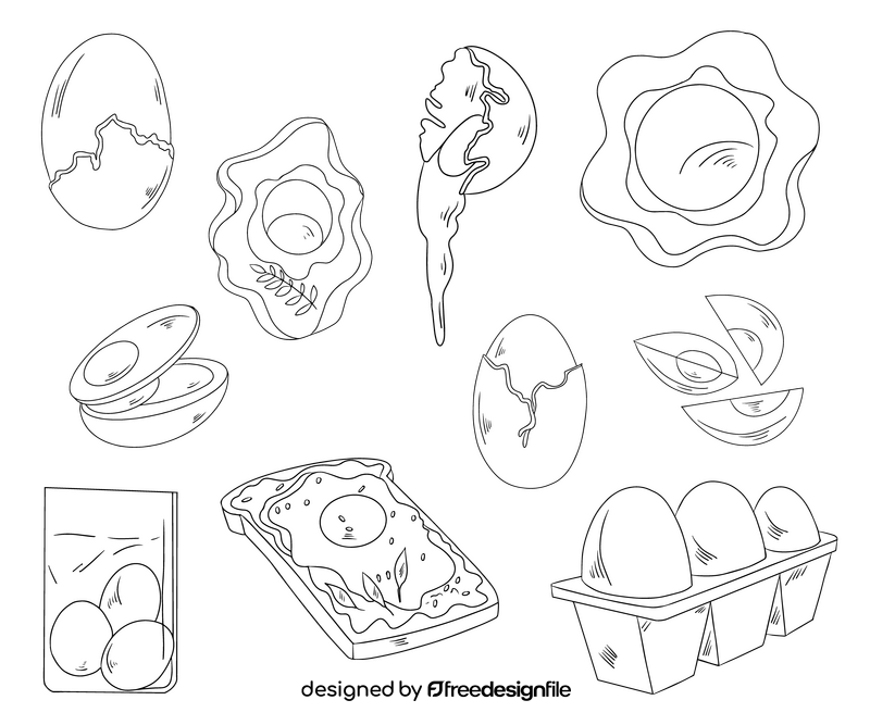 Eggs black and white vector