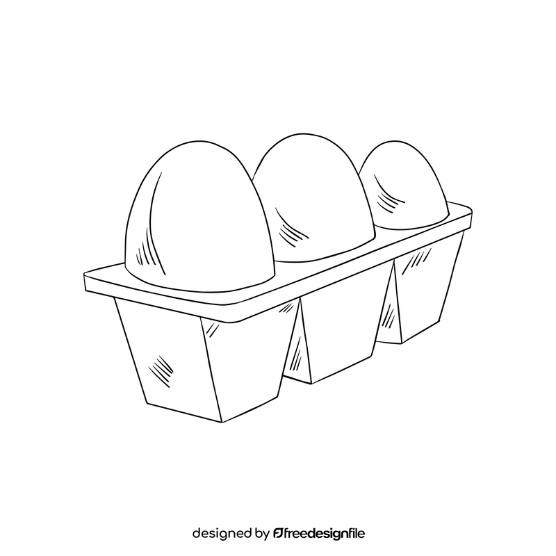 Eggs in a carton illustration black and white clipart