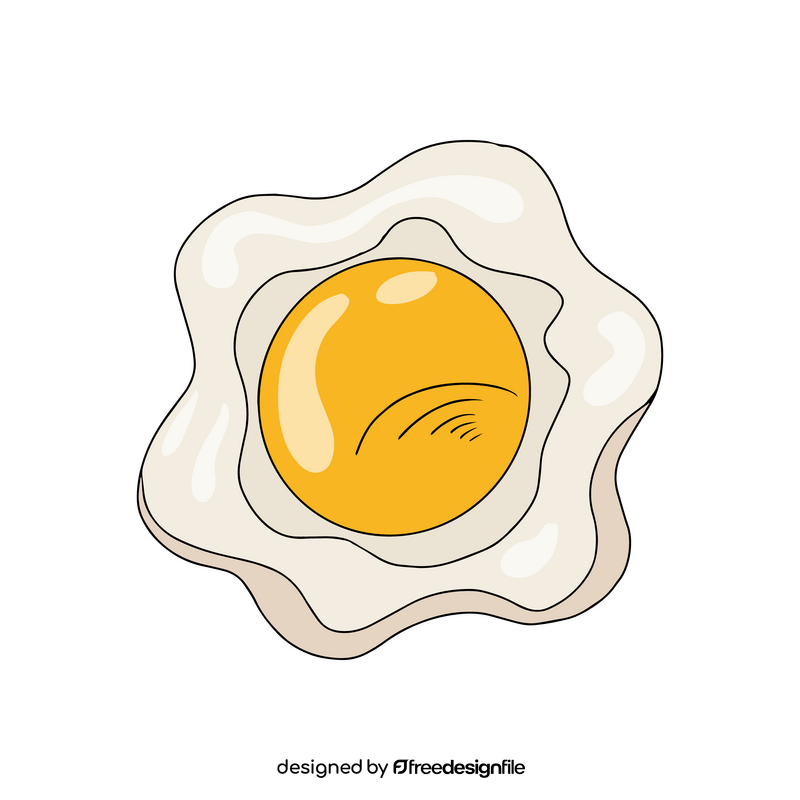 Fried egg cartoon clipart