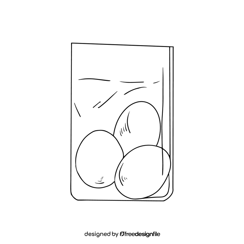 Eggs in a box black and white clipart