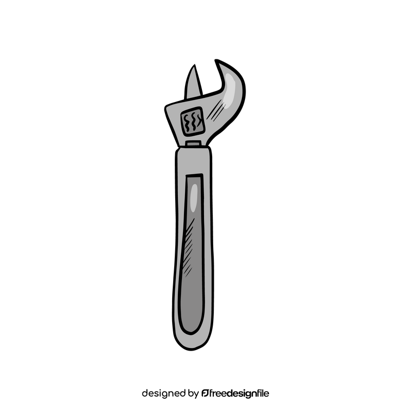 Adjustable wrench cartoon clipart