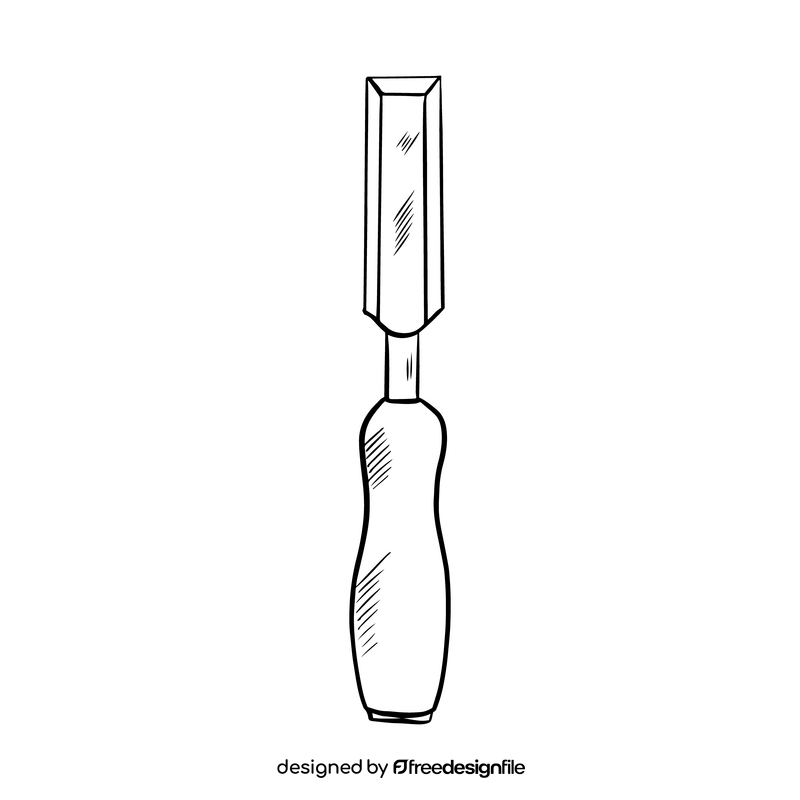 Chisel black and white clipart