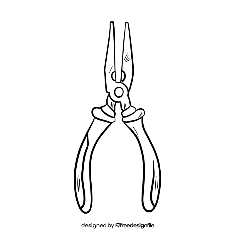 Pliers black and white clipart