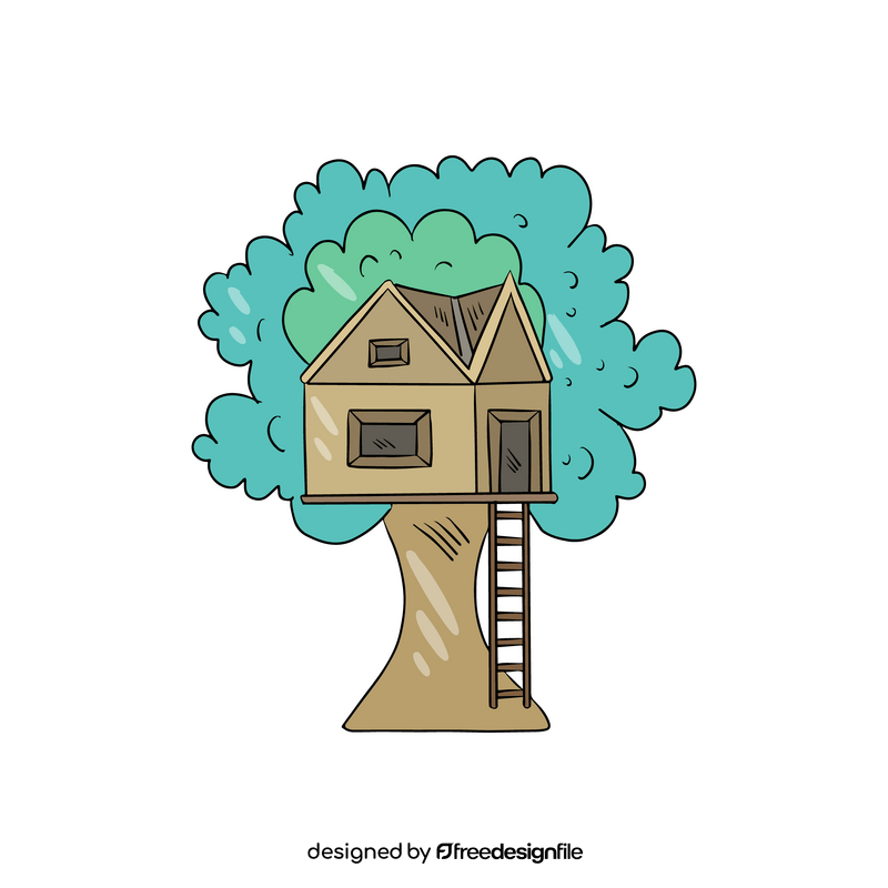 Tree house cartoon clipart