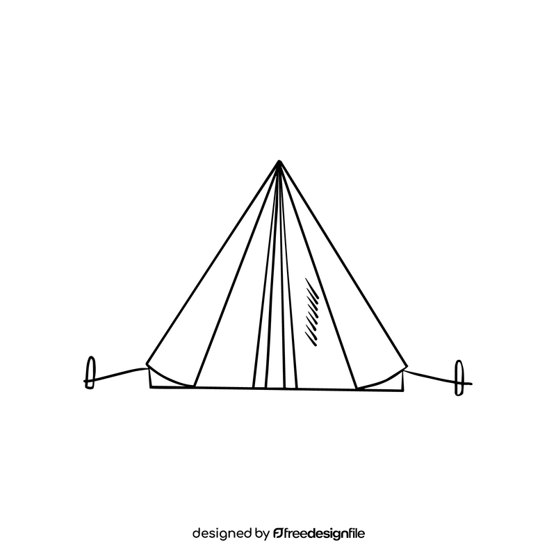 Tent black and white clipart