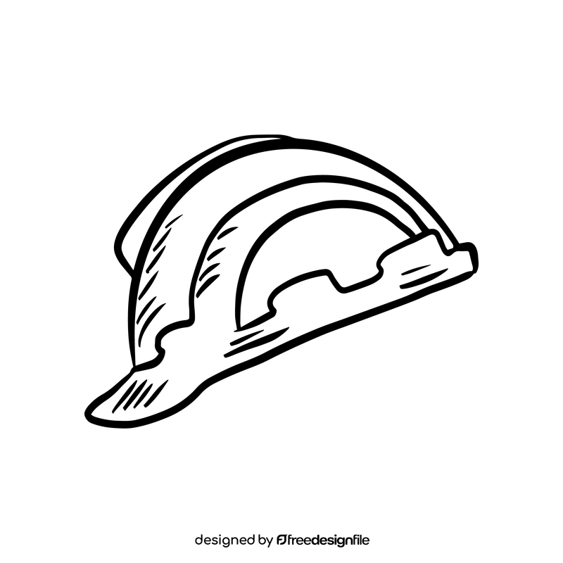 Safety helmet black and white clipart