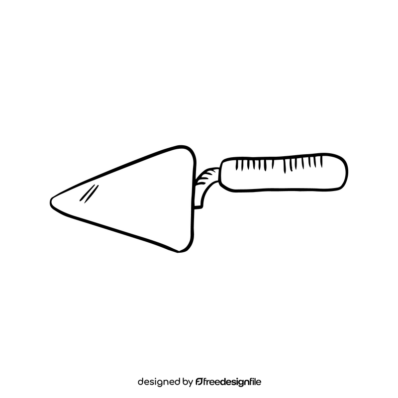 Trowel black and white clipart