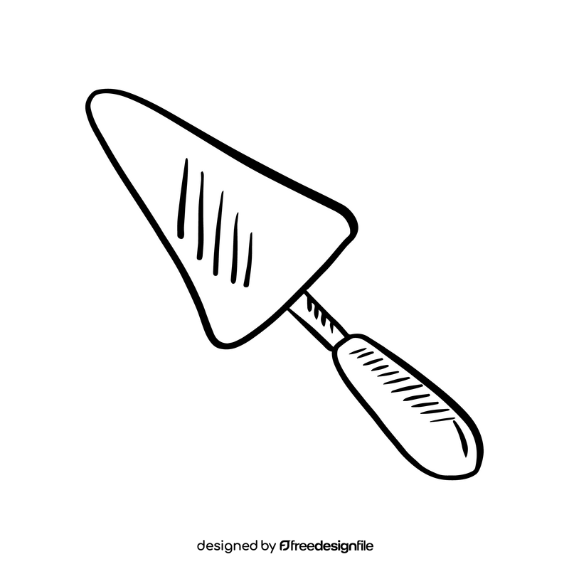 Cartoon trowel black and white clipart