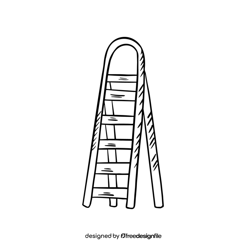 Ladder black and white clipart