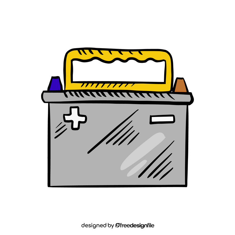 Car battery drawing clipart