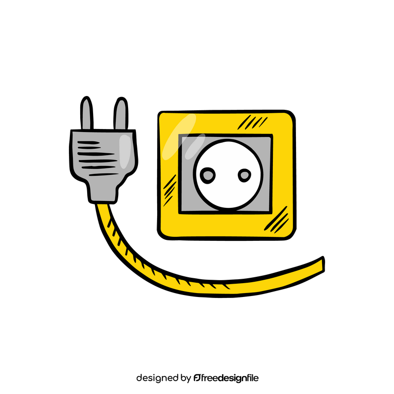 Plug and socket illustration clipart
