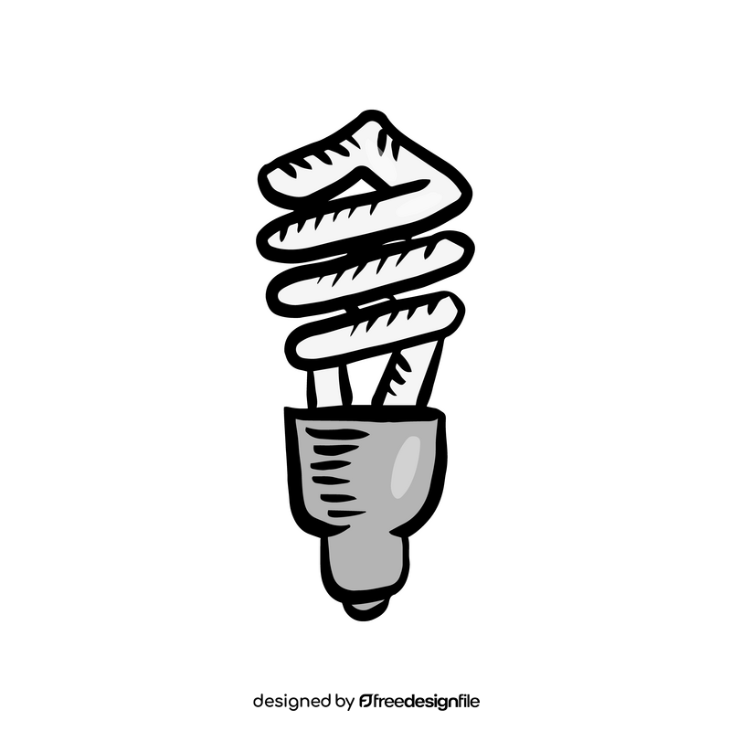 LED energy saving spiral lamp drawing clipart