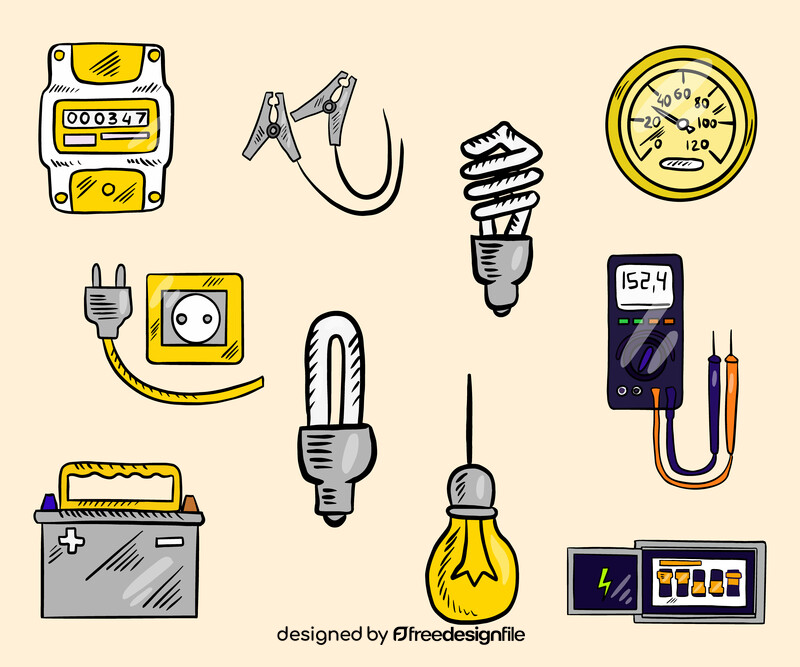 House electrical items vector