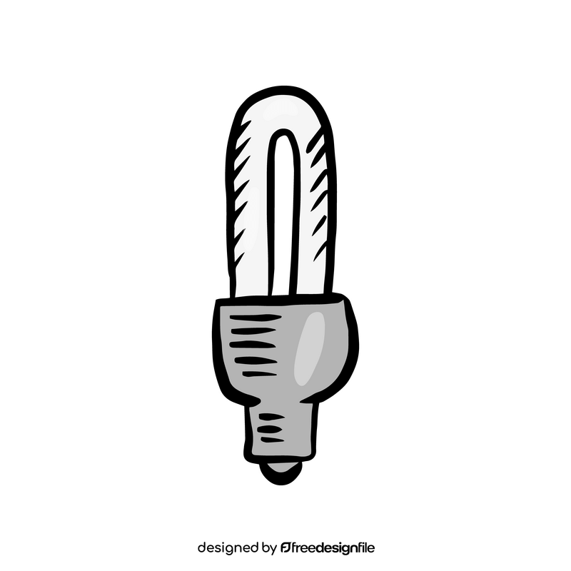 LED energy saving lamp drawing clipart