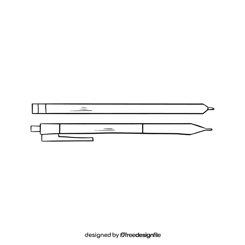 Pencils black and white clipart