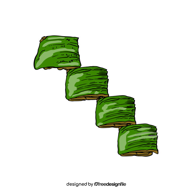 Collard green sushi rolls clipart