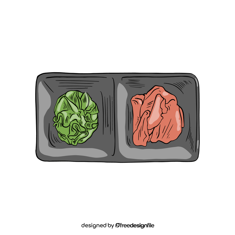 Wasabi with pickled ginger clipart