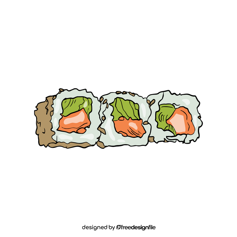 Sushi rolls cartoon clipart