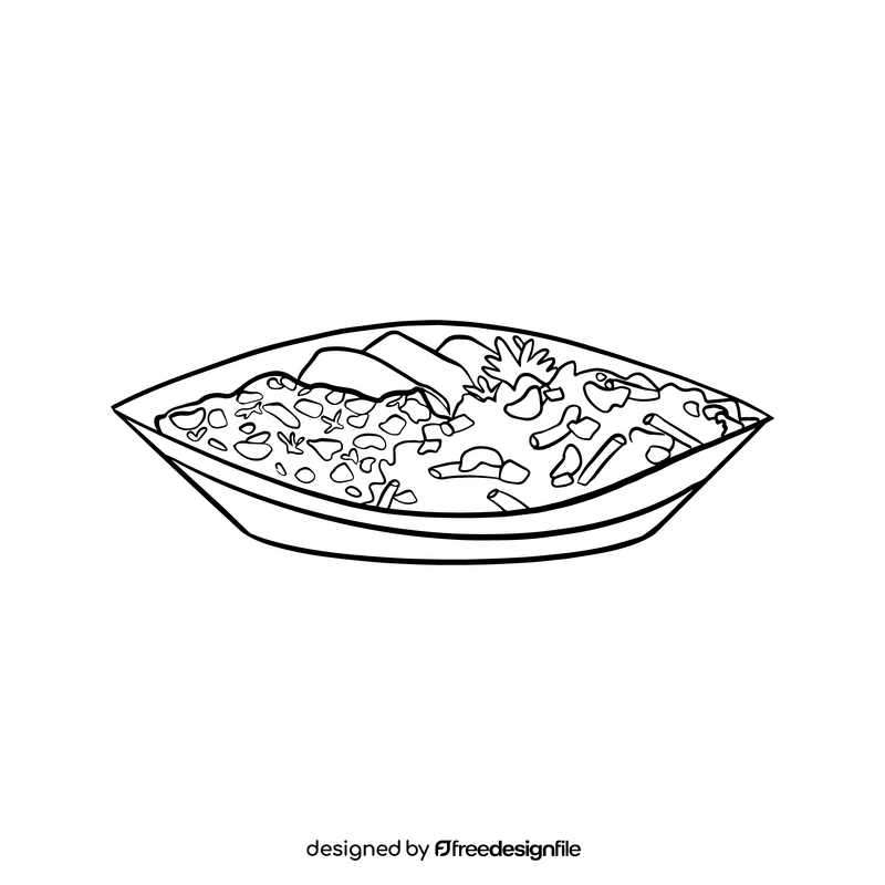 Mexican food black and white clipart