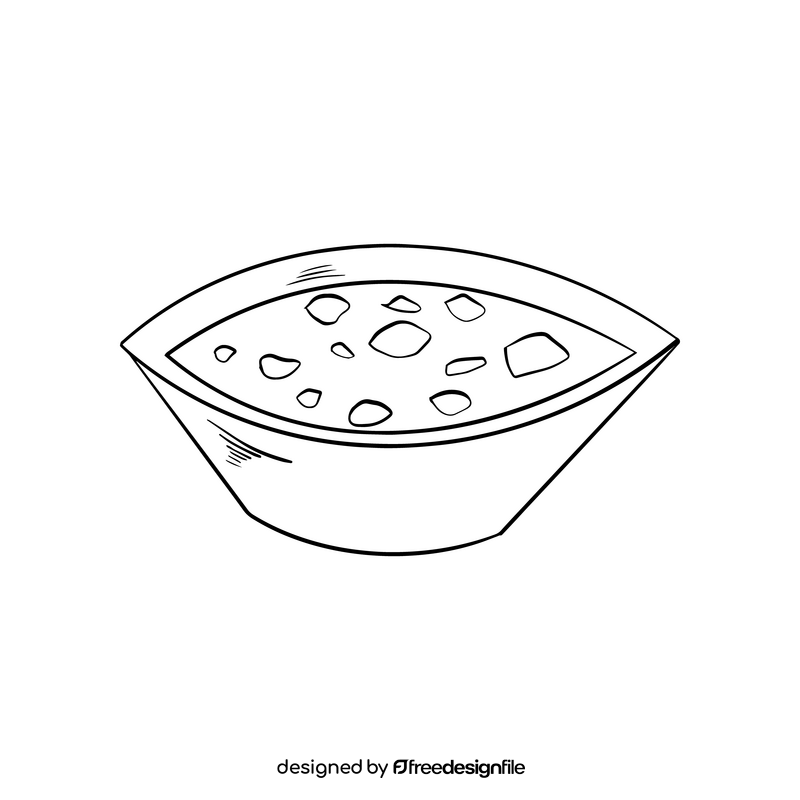 Mexican soup illustration black and white clipart