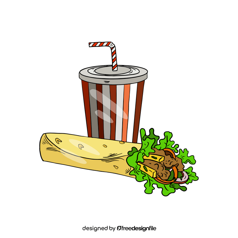 Mexican fast food with coke clipart
