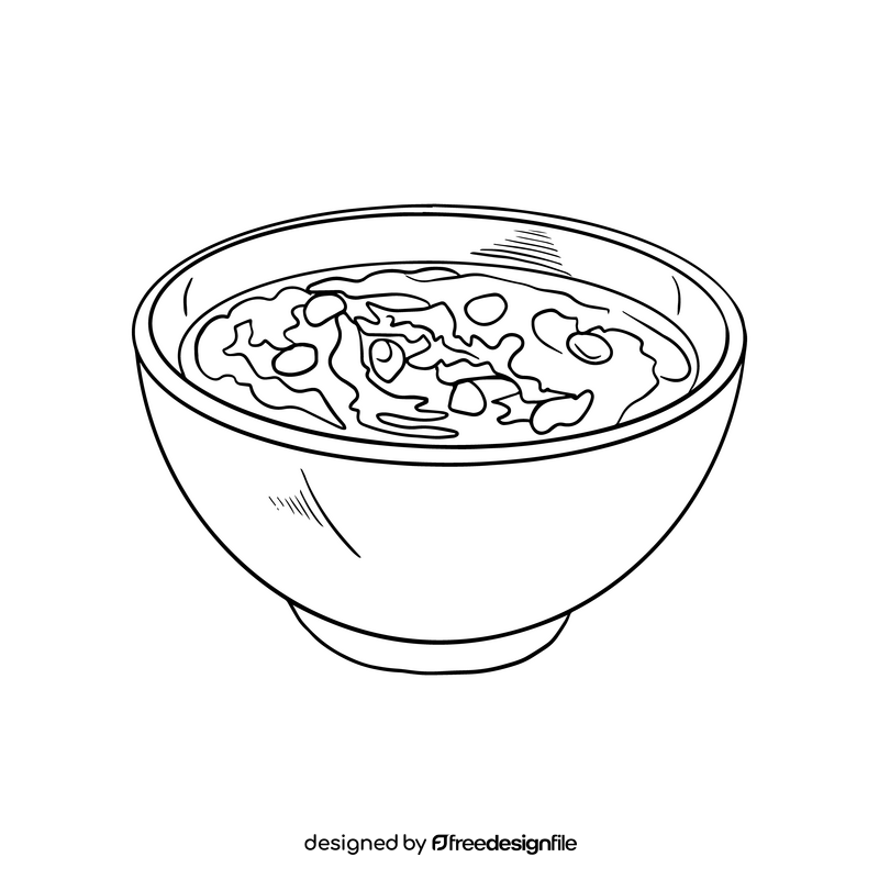 Mexican soup black and white clipart