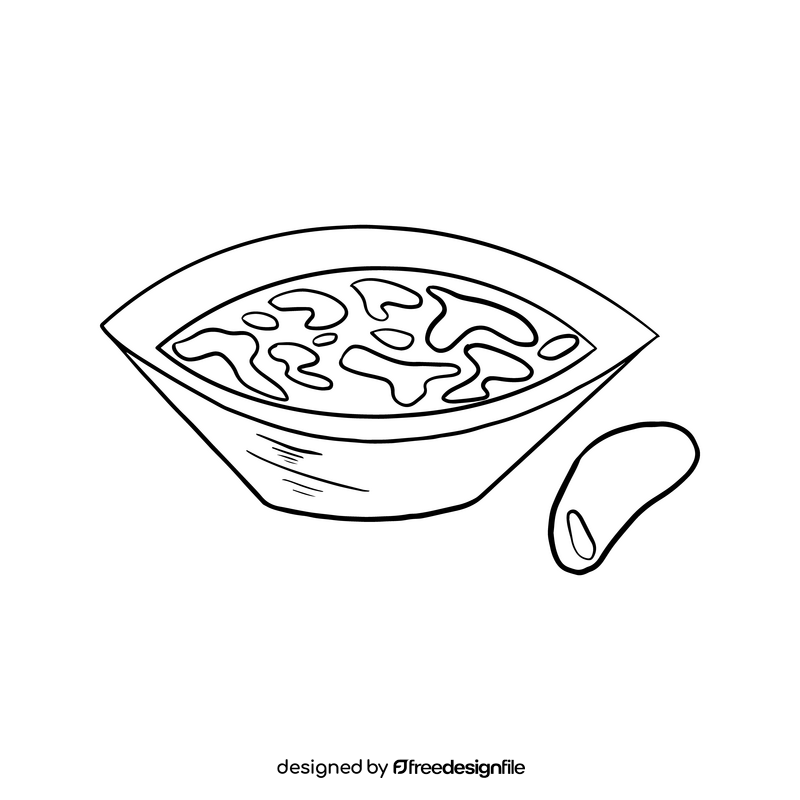 Mexican soup black and white clipart