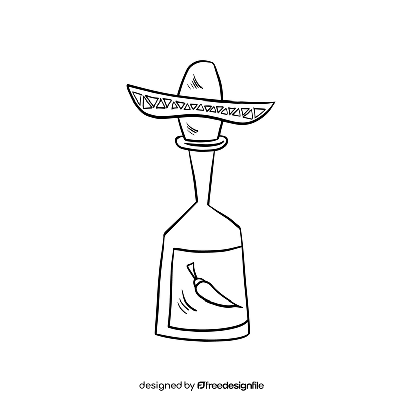 Mexican tequila black and white clipart