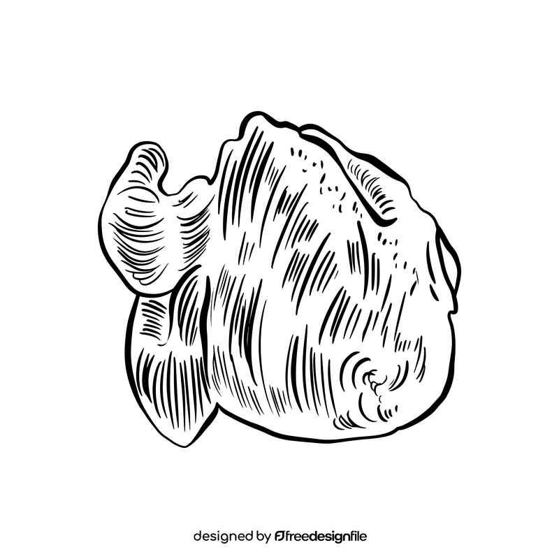 Whole chicken drawing black and white clipart