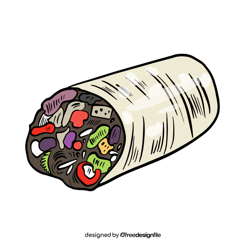 Burrito drawing clipart
