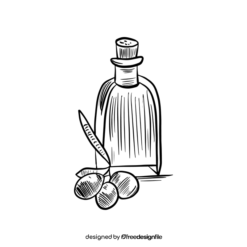 Olive oil black and white clipart