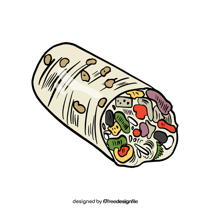 Burrito drawing clipart
