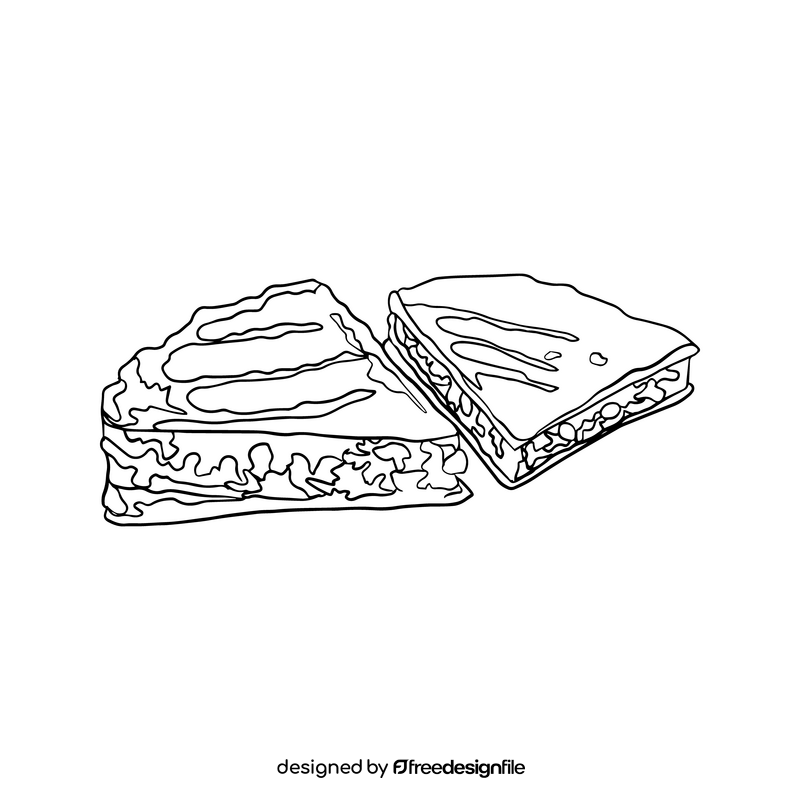 Sandwiches black and white clipart