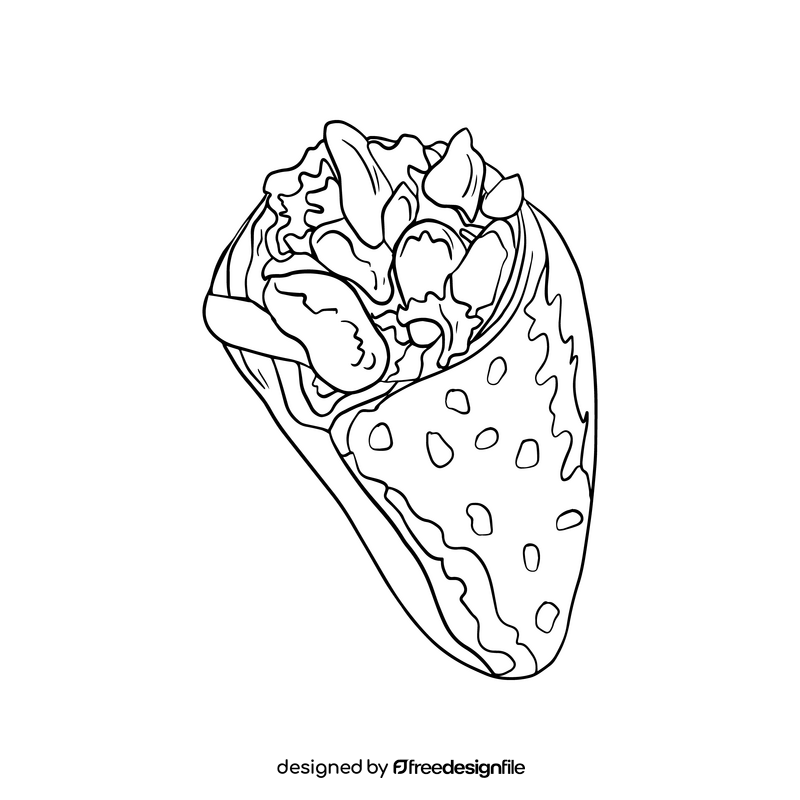 Shawarma black and white clipart