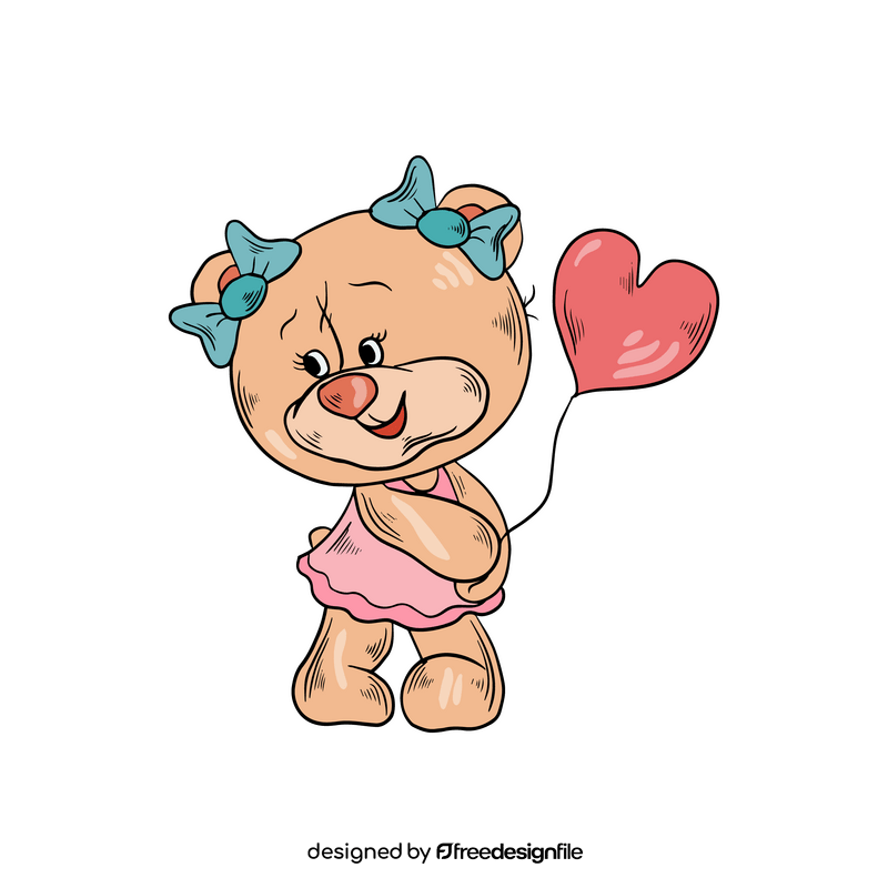 Cute teddy bear illustration clipart
