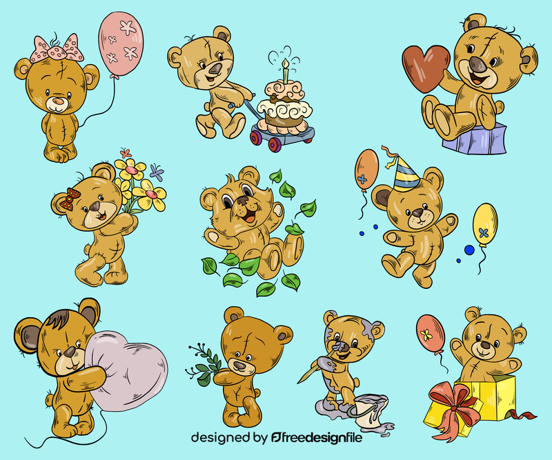 Teddy bear cartoon vector