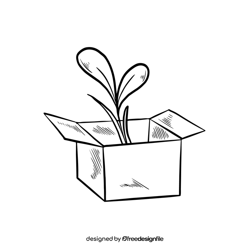 Eco packaging black and white clipart