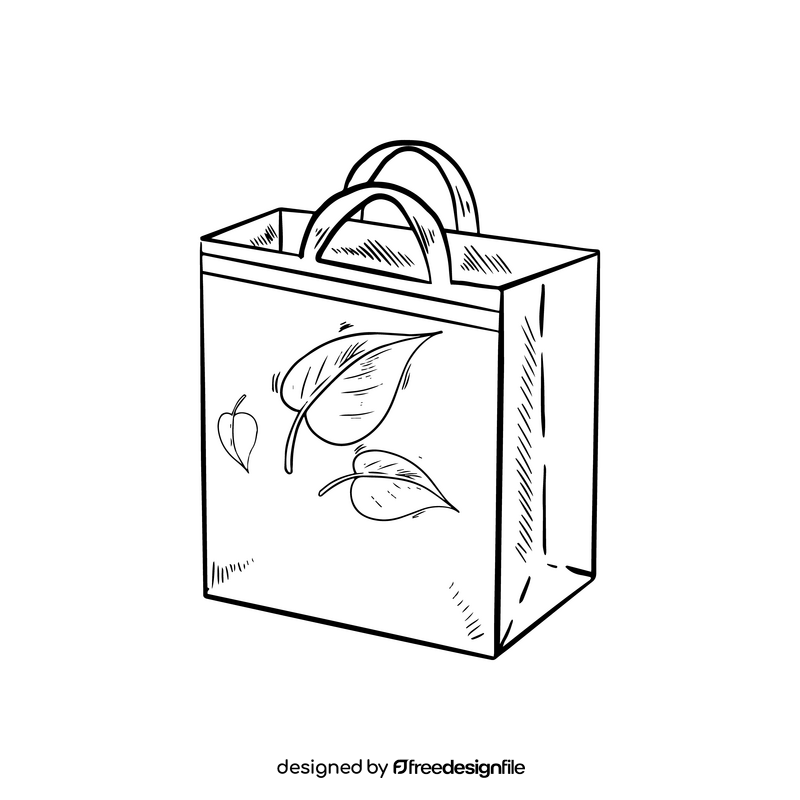 Eco paper bag black and white clipart