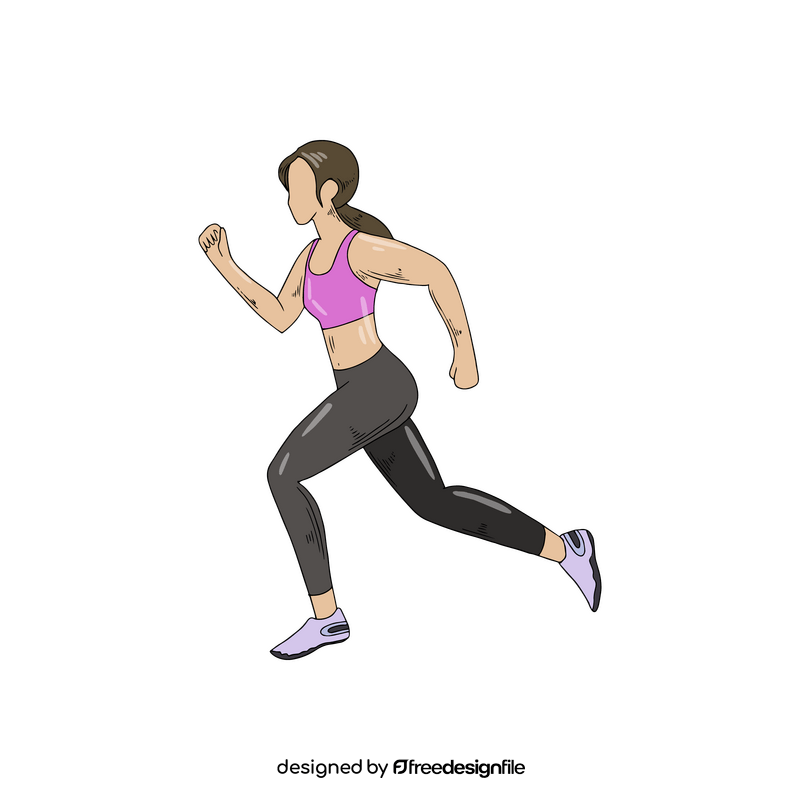 Girl running illustration clipart